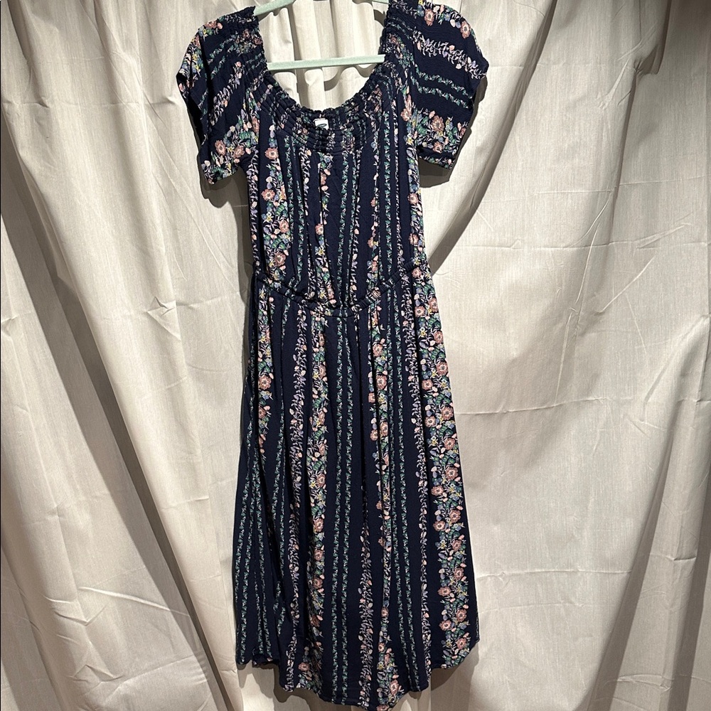 Old Navy Navy Blue Floral Dress